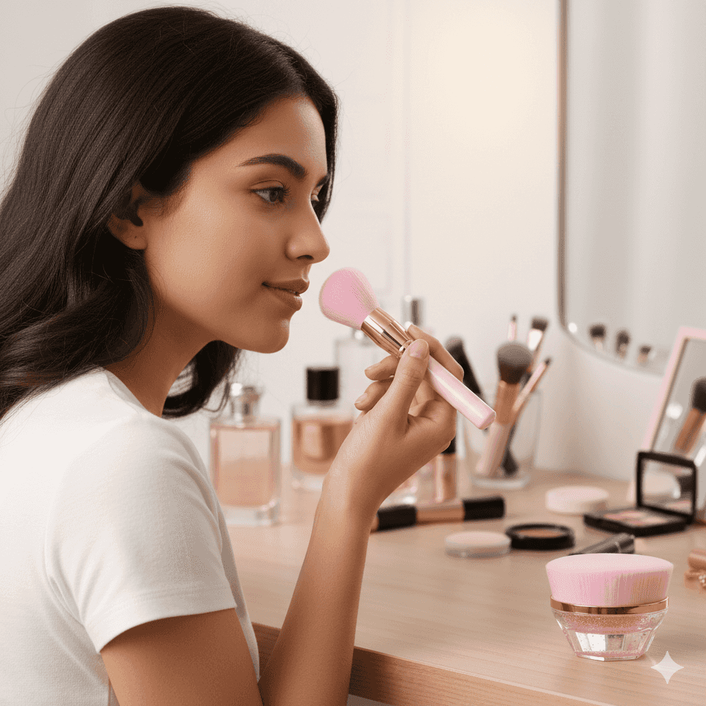 make-up 1 brush +2 Scrubber + 1 pouch of 4 pcs face brush ( combo set )