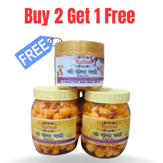 Ghee Diya Batti Ready-to-Use  | 170 Pcs | 500 Grms | Ready to Use, Pure & Bright!